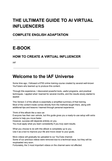 The ultime guide for IA influenceur english version