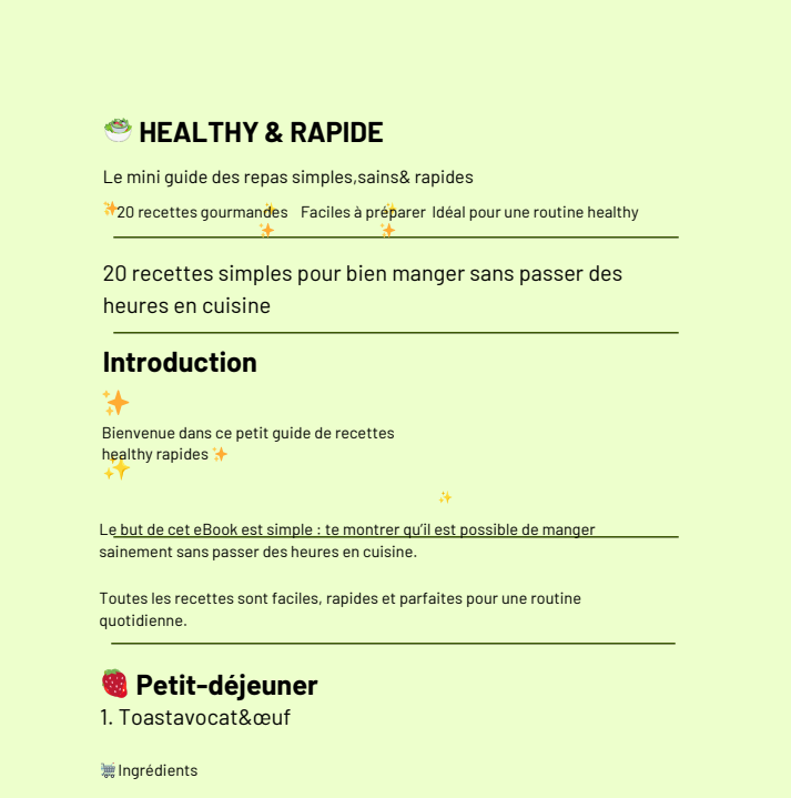 Repas healthy facile à faire et rapide
